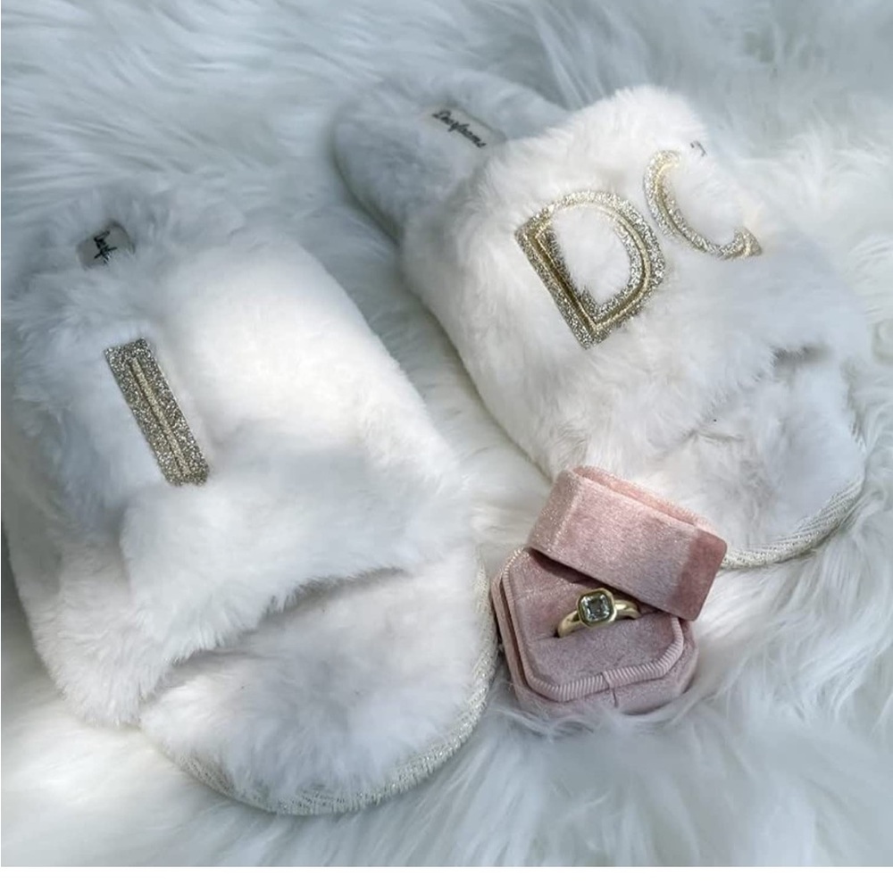 Dearfoams Women's I Do Wedding Slides